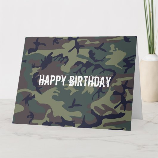 Camo Hunting Pattern Birthday Card Kaart (Voorkant)