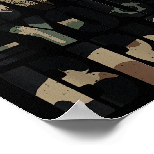 Camo Jesus Loves You Bruh Camouflage Christelijk T Poster (Hoek)