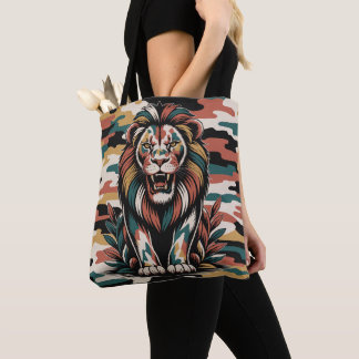 Camo leeuw ontwerp in vet draagtas