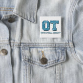 camo letters blue vierkante button 5,1 cm (In situ)