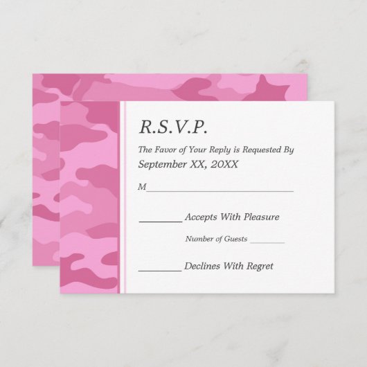 Camo Mariage militaire RSVP (Devant / Derrière)