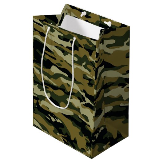 Camo Medium Cadeauzakje (Voorkant Gekanteld)