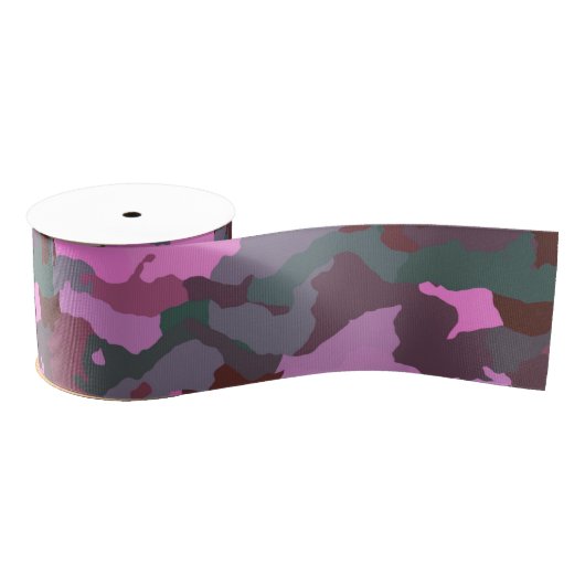 Camo met roze grosgrain lint (Spoel)