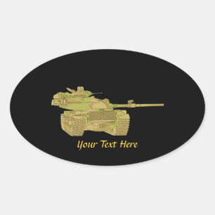 Camo Militaire Tank Ontwerp Ovale Sticker