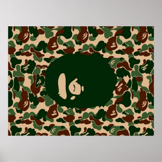 Camo monkey hypebeast bape poster (Voorkant)
