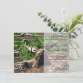 Camo Moose Hunting Thème Mariage Invitations (Debout devant)