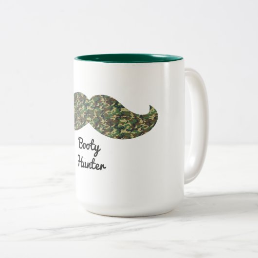 Camo Mustache mok grappige beste jager (Voorkant rechts)
