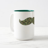 Camo Mustache mok grappige zwarte snor (Voorkant links)