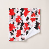 Camo noir rouge noir noir Conception abstraite (Gant de toilette)