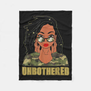 Camo Ongestoord Afro Zwart Historische Maand Loc’s Fleece Deken