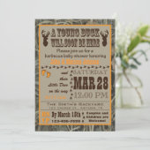 Camo orange chassant des invitations de baby (Debout devant)