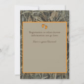 Camo orange chassant des invitations de baby (Dos)