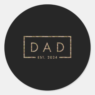 Camo papa est 2024, Vaderdag, Nieuwe papa baby aan Ronde Sticker