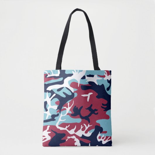 Camo Pattern - Burgundy Navy Blue White Draagtas (Voorkant)