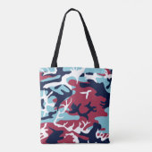 Camo Pattern - Burgundy Navy Blue White Draagtas (Achterkant)