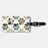 Camo Pattern Dog Paw Print Bagagelabel (Voorkant horizontaal)