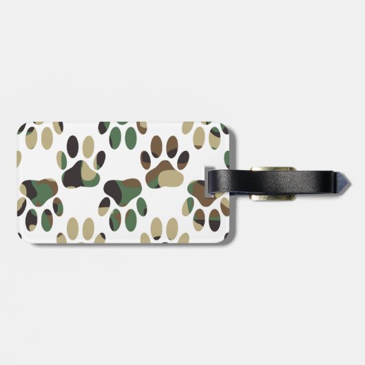 Camo Pattern Dog Paw Print Bagagelabel (Achterkant horizontaal)