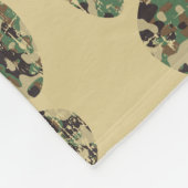 Camo Pattern Dog Paw Print Fleece Deken (Hoek)