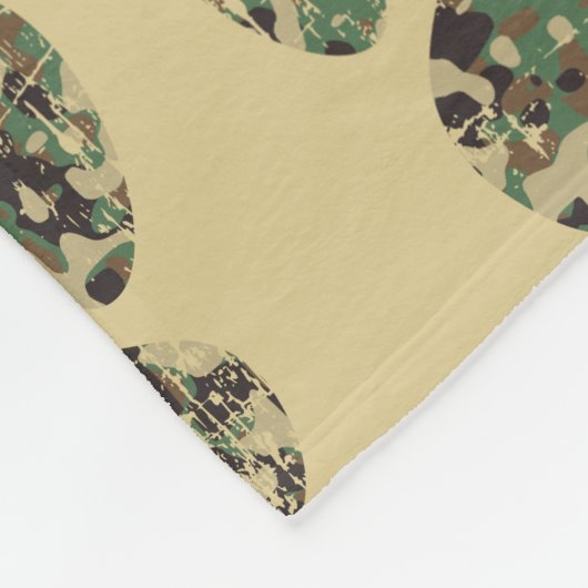 Camo Pattern Dog Paw Print Fleece Deken (Hoek)