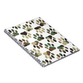 Camo Pattern Dog Paw Print Notitieboek (Rechterzijde)