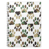 Camo Pattern Dog Paw Print Notitieboek (Voorkant)