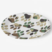 Camo Pattern Dog Paw Print Papieren Bordje (Gekanteld)