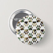 Camo Pattern Dog Paw Print Ronde Button 5,7 Cm (Voorkant /achterkant)