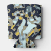Camo Pattern - Geel White Beige Blue Black Blikjeskoeler (Achterkant)