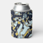 Camo Pattern - Geel White Beige Blue Black Blikjeskoeler (Blikje Achterkant)