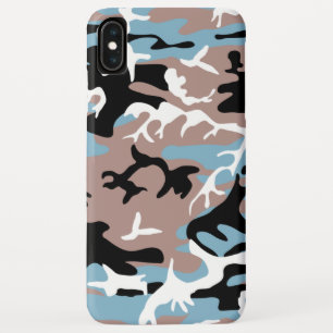 Camo Pattern - Grayish Red Blue Black iPhone XS Max Hoesje