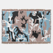 Camo Pattern - Grayish Red Blue Black Deken (Voorkant)