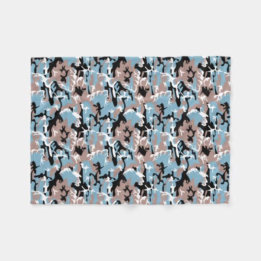 Camo Pattern - Grayish Red Blue Black Fleece Deken (Voorkant (Horizontaal))