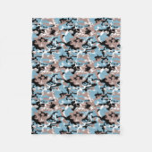 Camo Pattern - Grayish Red Blue Black Fleece Deken (Voorkant)