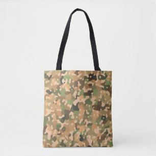 Camo Pattern - Groen Oranje Bruin Zwart Draagtas