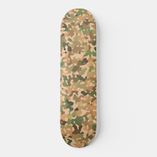Camo Pattern - Groen Oranje Bruin Zwart Skateboard (Voorkant)