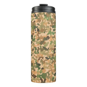 Camo Pattern - Groen Oranje Bruin Zwart Thermosbeker