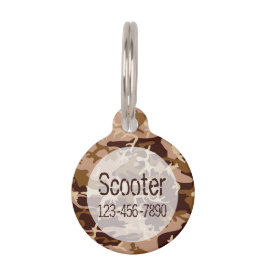 Camo Pattern Monogram Pet Name Tag Dog & Cat Huisdierpenning
