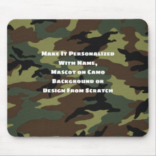 Camo Pattern Muismat, gepersonaliseerde naam masco Muismat