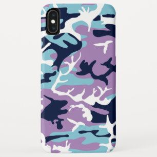 Camo Pattern - Paarse marine Blue White iPhone XS Max Hoesje