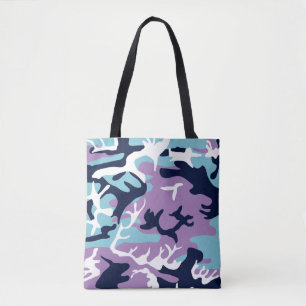 Camo Pattern - Paarse marine Blue White Draagtas