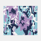 Camo Pattern - Paarse marine Blue White Fleece Deken (Voorkant (Horizontaal))