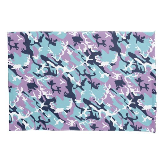Camo Pattern - Paarse marine Blue White Kussensloop (Voorkant)