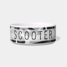 Camo Pattern Personalized Pet Dog & Cat Food Bowl