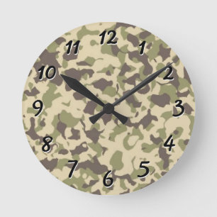Camo Pattern Ronde Klok