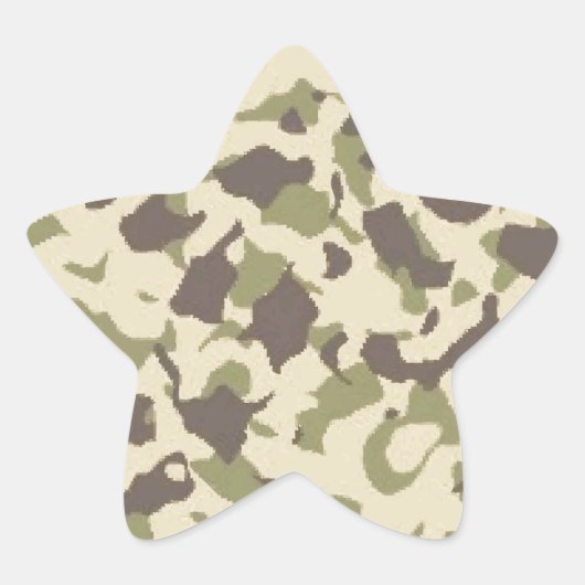 Camo Pattern Ster Sticker (Voorkant)