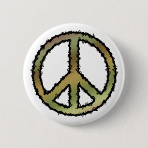 Camo Peace Sign Ronde Button 5,7 Cm
