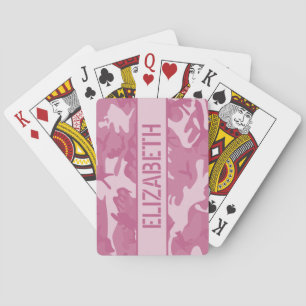 Camo Persoonlijk Roze Pokerkaarten