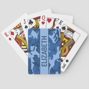 Camo Persoonlijke Blue Pokerkaarten