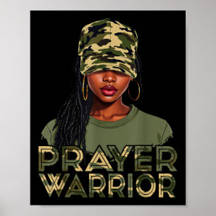 Camo Pet Prayer Warrior God Jesus Christelijk Blac Poster
