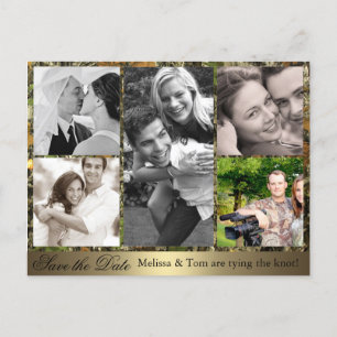 Camo Photo Collage Save the Date Briefkaart